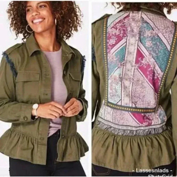 Matilda Jane Olive Boho Moments with You Letterman Jacket - Picture 2 of 12